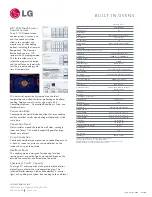 Предварительный просмотр 2 страницы LG LWS3081ST - 30in Single Electric Wall Oven Specification Sheet