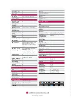 Preview for 2 page of LG LX950N Specifications