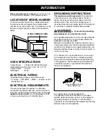 Preview for 6 page of LG MV1611WW Owner'S Manual