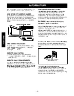 Preview for 6 page of LG MVH1615WW Owner'S Manual & Cooking Manual