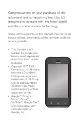 Preview for 3 page of LG myTouch User Manual