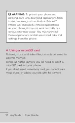 Preview for 12 page of LG myTouch User Manual