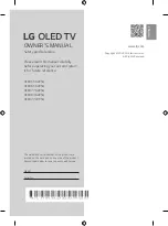 LG OLED55G2PSA Owner'S Manual предпросмотр