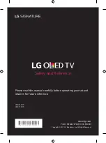 Предварительный просмотр 1 страницы LG OLED65W7P Safety And Reference