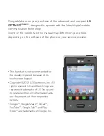 Предварительный просмотр 2 страницы LG optimus dynamic User Manual