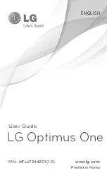 LG Optimus One User Manual preview