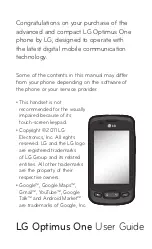 Preview for 3 page of LG Optimus One User Manual