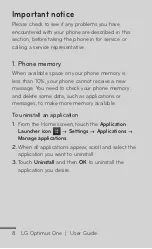 Preview for 8 page of LG Optimus One User Manual