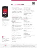 Preview for 2 page of LG Optimus Slider Specifications