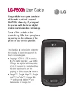 Preview for 3 page of LG P500H User Manual