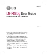 Preview for 1 page of LG P880G User Manual