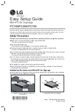 Preview for 1 page of LG PC100 Easy Setup Manual