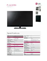 LG PJ650N Specification preview