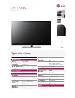 LG PK550N Specifications preview