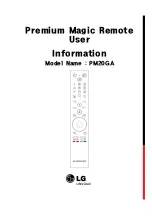 Предварительный просмотр 1 страницы LG Premium Magic Remote PM20GA User Information