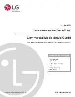 LG Pro:Centric 22LS660V Commercial Mode Setup Manual предпросмотр