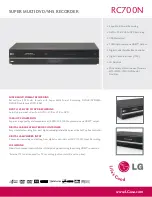 LG RC700N -  - DVDr/ VCR Combo Specifications preview