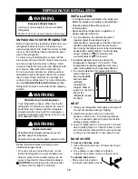 Предварительный просмотр 12 страницы LG REFRIGERATOR 3 DOOR User Manual