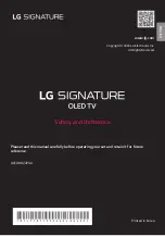 Предварительный просмотр 1 страницы LG SIGNATURE OLED88Z2PUA Safety And Reference