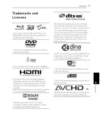 Preview for 75 page of LG Smart 3D Blu-Ray BH6830SW Owner'S Manual