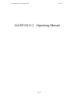 LG SP110 Operating Manual предпросмотр