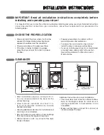 Предварительный просмотр 9 страницы LG STEAM DRYER DLEX5955W User'S Manual & Installation Instructions