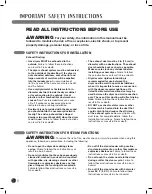 Предварительный просмотр 6 страницы LG Steam Dryer DLEX7177SM User'S Manual & Installation Instructions