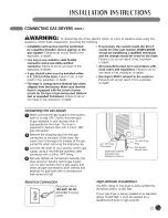 Предварительный просмотр 17 страницы LG STEAM DRYERS DLEX3001P User'S Manual & Installation Instructions