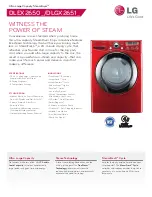 Preview for 1 page of LG SteamDryer DLEX2650R Specifications