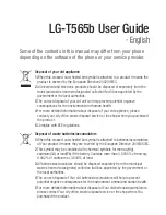 Preview for 1 page of LG T585b User Manual