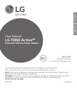 Preview for 1 page of LG TONE Active User Manual