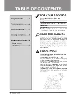 Preview for 2 page of LG UB18H Owner'S Manual