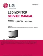 Предварительный просмотр 1 страницы LG UltraGear 34GL750 Service Manual