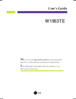 Предварительный просмотр 1 страницы LG W1953TE User Manual