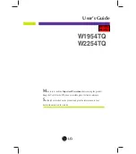 Предварительный просмотр 1 страницы LG W1954 QV Series User Manual