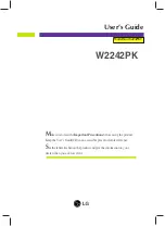 Preview for 1 page of LG W2242 KT Series User Manual