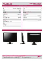 Предварительный просмотр 2 страницы LG W2452T -  - 24" LCD Monitor Specifications