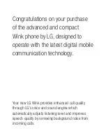 Preview for 4 page of LG Wink User Manual