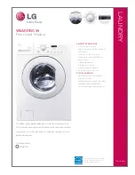 Preview for 1 page of LG WM2010CW - 27in Front-Load Washer Specifications