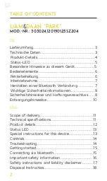 Предварительный просмотр 2 страницы Liam & Daan Park 303024/20190125SZ204 User Manual