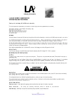 Preview for 1 page of Liberty Acoustics LA-SUB SERIES Operating Instructions