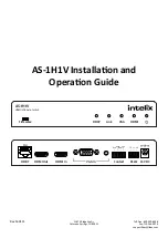 LIBERTY AV SOLUTIONS Intelix AS-1H1V Installation And Operation Manual предпросмотр