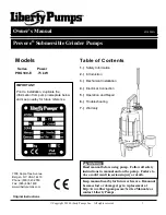 Предварительный просмотр 1 страницы Liberty Pumps PRG102M-3E Owner'S Manual