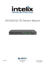 Liberty Intelix INT-AS2H1U-TX Owner'S Manual preview