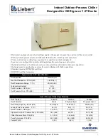 Предварительный просмотр 1 страницы Liebert Indoor/Outdoor Process Chiller PS036A Specification Sheet