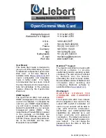 Предварительный просмотр 5 страницы Liebert OpenComms Web Card User Manual