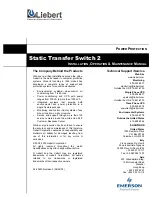 Preview for 150 page of Liebert Static Transfer Switch 2 Installation, Operation & Maintenance Manual