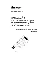 Liebert UPStation S VCR232C Installation And Instruction Manual предпросмотр