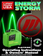 Предварительный просмотр 1 страницы LIFAN	 Power USA Energy Storm ESI-860i-CA Operating Instructions And Owner'S Manual