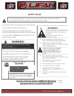 Preview for 10 page of LIFAN	 Power USA ENERGY STORM ESI2500iER-EFI-CA Operating Instructions And Owner'S Manual